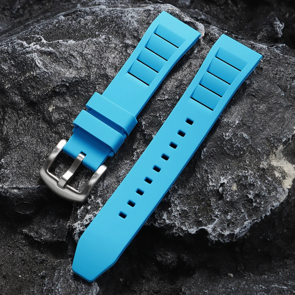 Bracelet en caoutchouc silicone respirant 20 mm 22 mm pour hommes et femmes, à libération rapide, étanche, pour plongée et sport, bracelet de remplacement pour montre