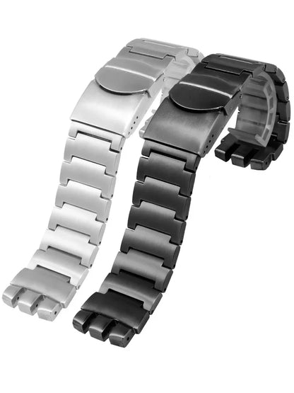 Bracelet de montre en acier inoxydable, solide, 23mm, argent noir, pour Swatch hommes, Irony, grande taille, boucle pliante, accessoires