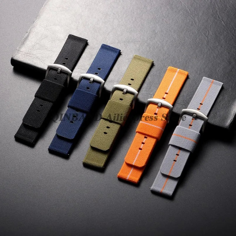 18mm 20mm 22mm 24mm Nylon Watch Strap, Woven Elastic Military Army Band, Quick Release Sport Bracelets, Soft Wrist Accessories