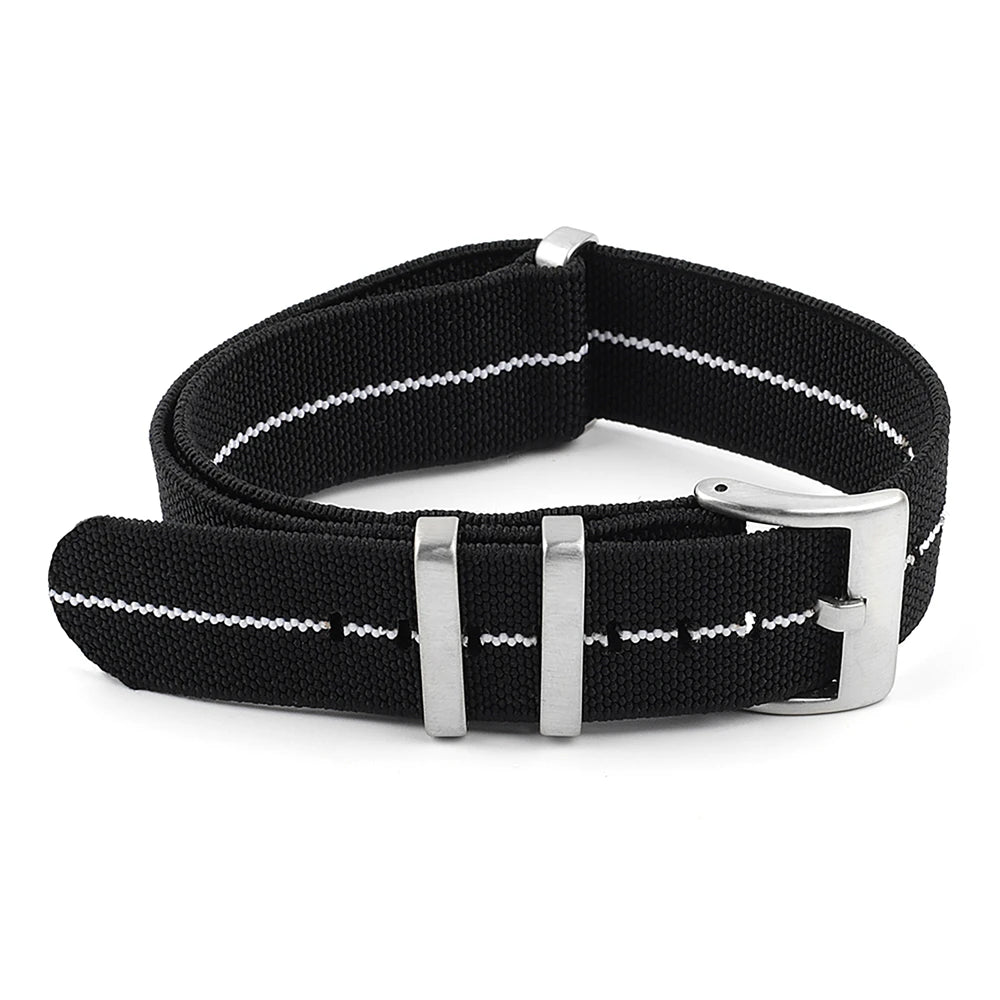 Premium Quality Nylon Watch Strap, 18mm 20mm 22mm, Black, Green, Khaki, Grey, Elastic, Replacement Bracelet for Men