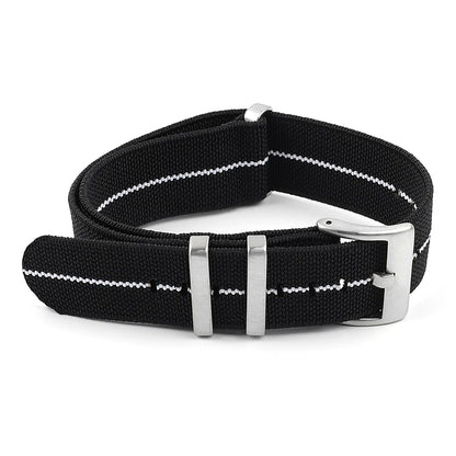 Premium Quality Nylon Watch Strap, 18mm 20mm 22mm, Black, Green, Khaki, Grey, Elastic, Replacement Bracelet for Men