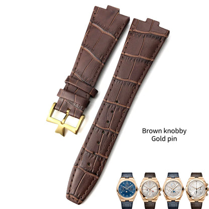 Remplacement du bracelet de montre en cuir de vachette véritable pour homme, VachAnderConstantin, cuir de veau d'outre-mer, noir, bleu, marron, bracelet, 25mm x 9mm