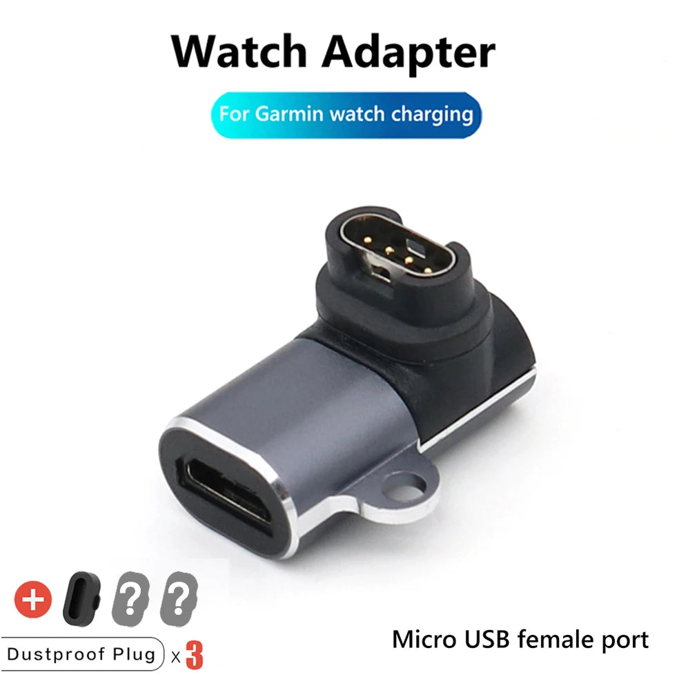Adaptateur Portable de chargement de Type C/Micro USB/iOS, pour Garmin Fenix 7 7S 7X 6 6S 6X 5 5s 5X Venu 2 2S, convertisseur de chargeur de montre intelligente