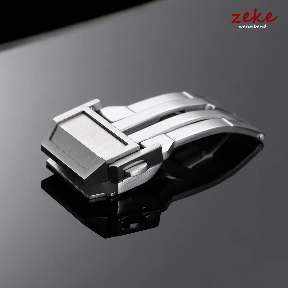 Hebilla de reloj desplegable sólida para Hublot, 20 mm 22 mm, plata, doble pulsador, cierre de seguridad mate, correas de acero inoxidable, accesorios de cierre