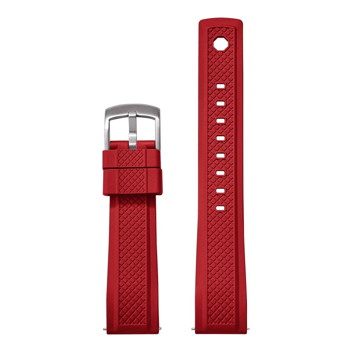 Premium FKM Rubber Watch Band 20mm 22mm with Quick Release Sliding Keeper Strap Waterproof Sport FKM Rubber Watch Straps