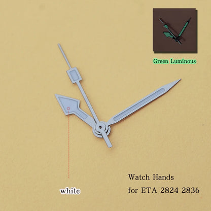 Aiguilles de montre de plongée métalliques Ranger Explorer Pad, ETA 2824, 2836