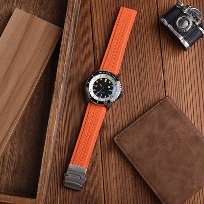 Bracelet montre pour Patek Philippe Caoutchouc Premium - Rapide /  Fermoir Papillon / à découpée