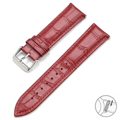 Bracelet en cuir véritable de vache pour Seiko Tissot, bracelet de montre universel à dégagement rapide 12 13 14 15 16 17 18 19 20 21 22 23 24 26mm