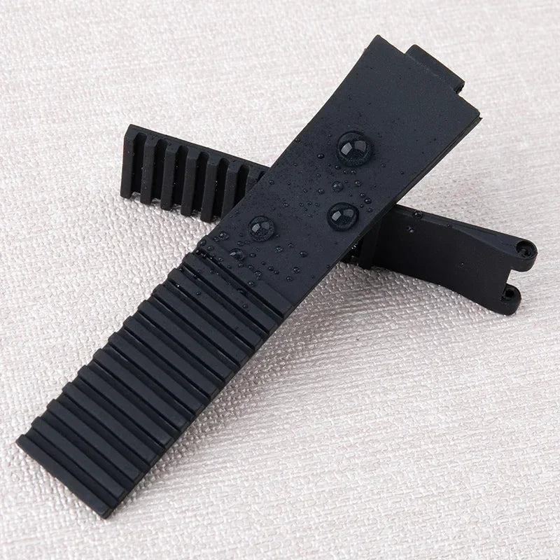 Bracelet de montre en caoutchouc souple pour femmes, taille pour Athens Observation Navigation 1183, étanche, noir, bleu, Ulysse Nardin, 22mm x 11mm
