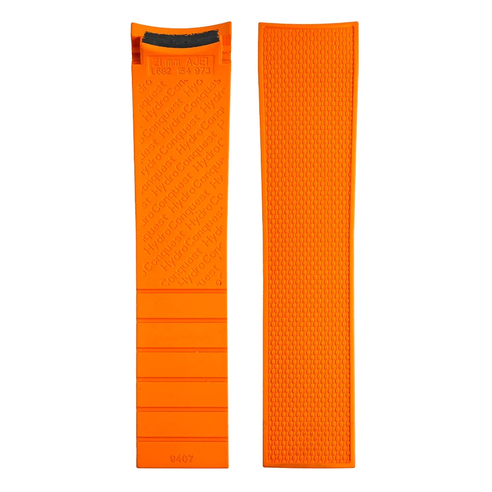 FKM Fluoro Rubber Watch Strap, 21mm, Premium Quality, for Longines Hydroconquest L3.781 782 742 Conquest L3, Sport Dive Watch Band