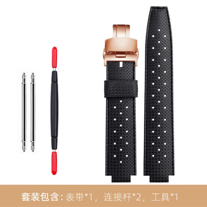 Cinturino in gomma per orologio LV, con apertura rialzata, Louis Vuitton, serie Tambour, Q1121, cinturino dedicato, uomo, donna, Q114k