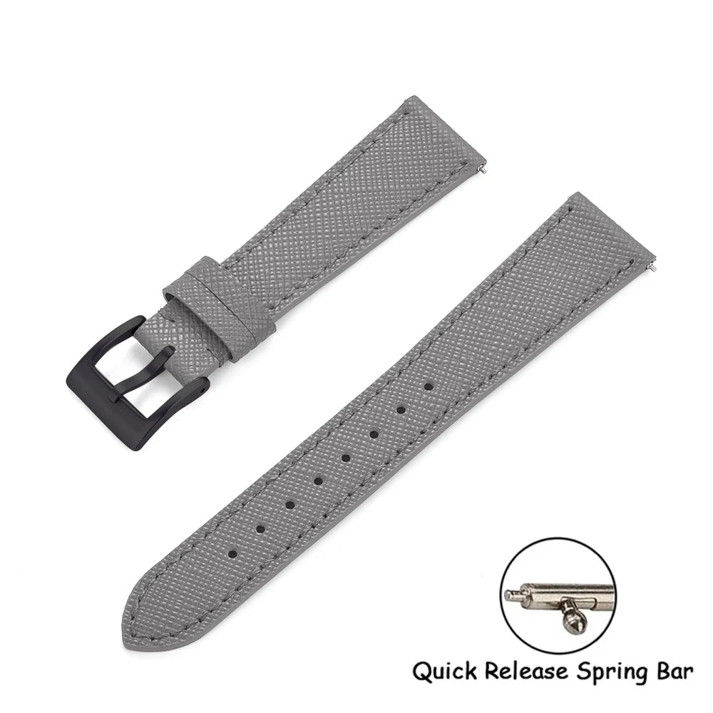 Cinturini per orologi in pelle di vitello di qualità cinturini per orologi in pelle Saffiano 18/19/20/21/22/23/24mm cinturini accessori per orologi