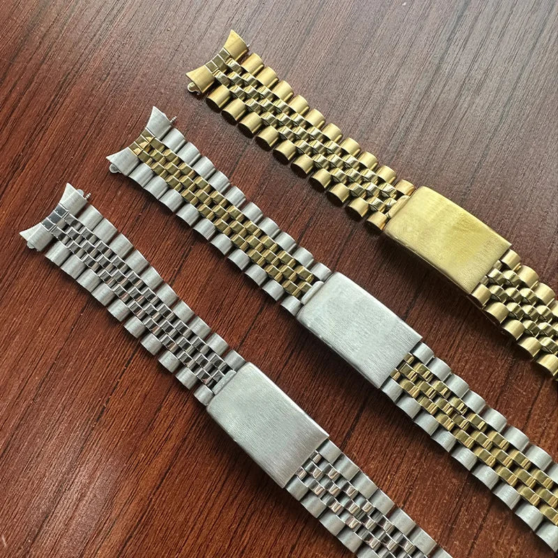 For Rolex DATEJUST Solid Metal Watch Bracelet Jubilee Business Bracelet with Curved End in Stainless Steel 17mm18mm19mm20mm21mm22