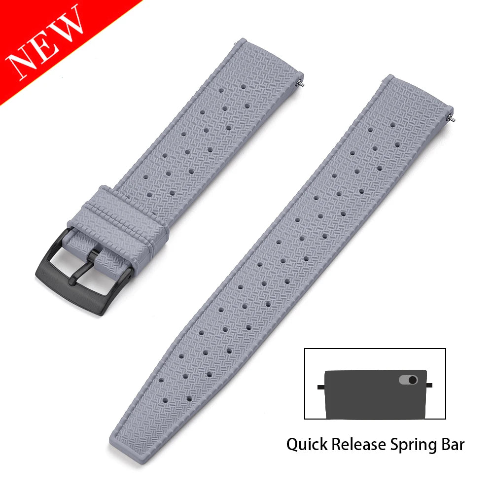 Premium FKM Rubber Watch Band Quick Release 18mm 20mm 22mm 24mm Rubber Watch Strap Smart Watch Bracelet