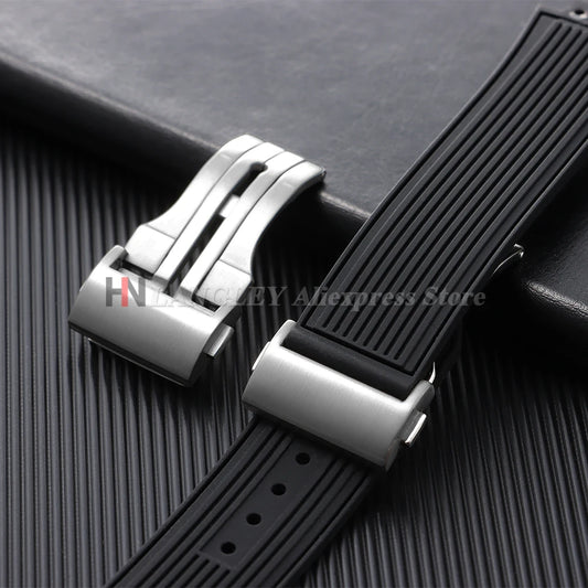 Boucle en acier inoxydable massif, 20mm 22mm, pour montre Hublot Big Bang, pour bracelet en cuir et Silicone, fermoir pliant argenté, accessoire