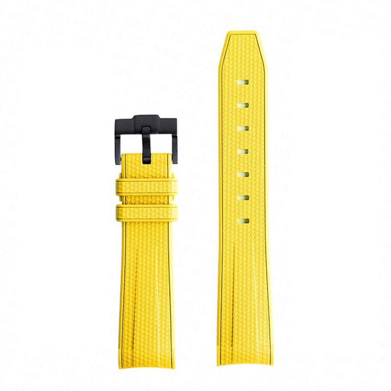 Bracelet de montre en caoutchouc et Silicone, 20mm, pour Omega X Swatch Joint MoonSwatch, pour Seamaster 300, pour hommes et femmes, extrémité incurvée