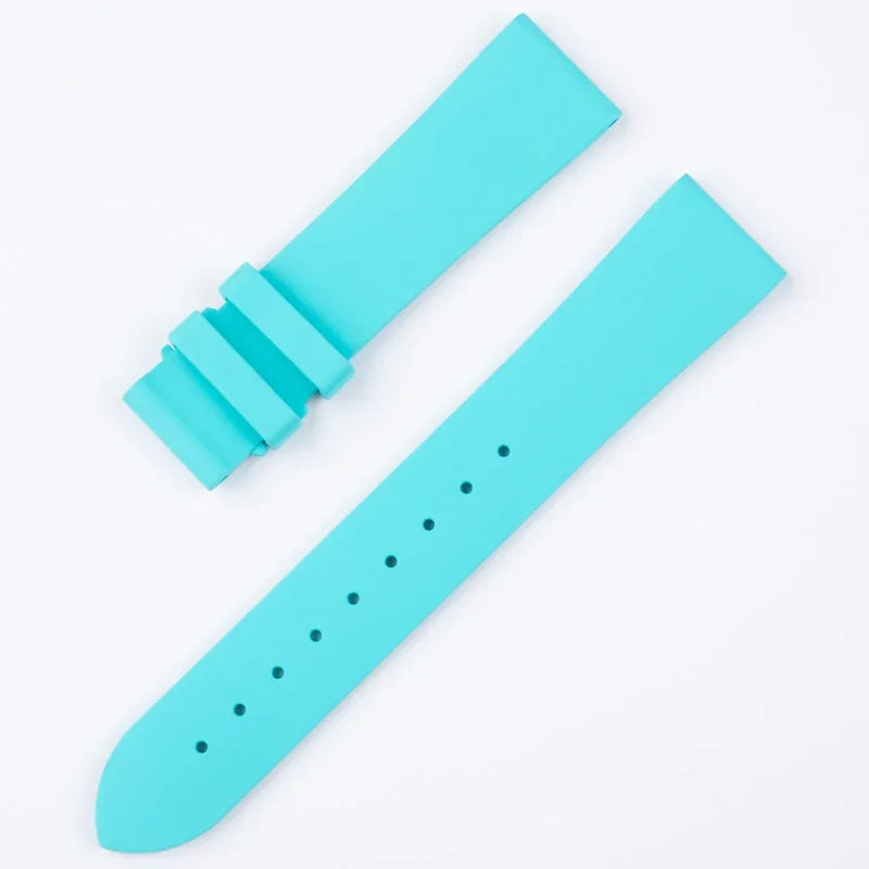 Cinturini per orologi universali in gomma fluorurata FKM di alta qualità, estremità piatte, 14/15/16/17/18 mm, per donne e bambini, compatibili Omega, Tissot, Longines.