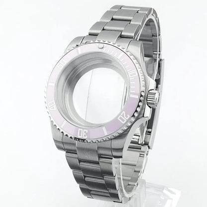    40.5mm sous-montre verre saphir boîtier en métal ajustement NH35/36/38 mouvement ajustement 28.5mm cadran pièces de montre accessoires boîte de montre bande