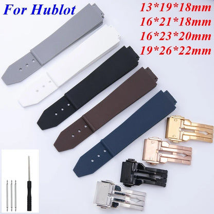 13x20 16x21 16x23 19x26mm pour Hublot Big Bang classique Fusion Bracelet de montre élastique homme femmes Bracelet accessoires de remplacement