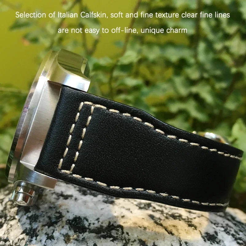Bracelet de montre en cuir de vache de haute qualité, 20mm 21mm 22mm, adapté à IWC Big Pilot Spitfir Mark 18 Portfino, bracelet de montre noir en cuir de veau