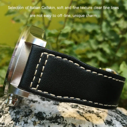 Bracelet de montre en cuir de vache de haute qualité, 20mm 21mm 22mm, adapté à IWC Big Pilot Spitfir Mark 18 Portfino, bracelet de montre noir en cuir de veau