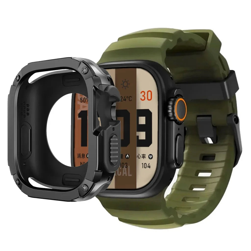 Bracelet de sport en silicone TPU+ pour Apple Watch Ultra 49mm 42 44 45 46mm pour iWatch Series 10 9 8 7 SE