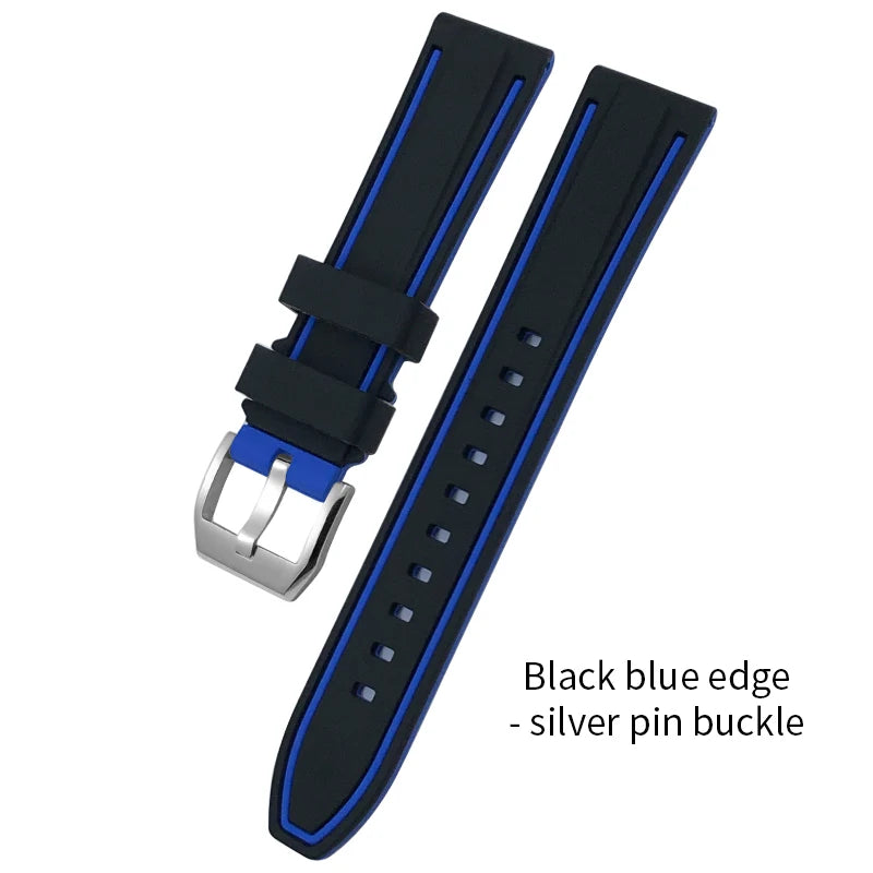Bracelet de montre en silicone coloré pour IWC Omega Longines Tudor Breitling, bracelet de montre en caoutchouc souple, haute qualité, 19mm, 20mm, 21mm, 22mm