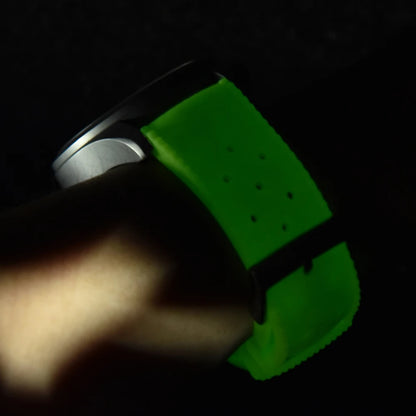 JUELONG – Bracciale fluorescente tropicale luminoso, design originale di fabbrica, 20 mm 22 mm, sgancio rapido, vestibilità perfetta, estremità piatta, braccialetto universale in gomma FKM