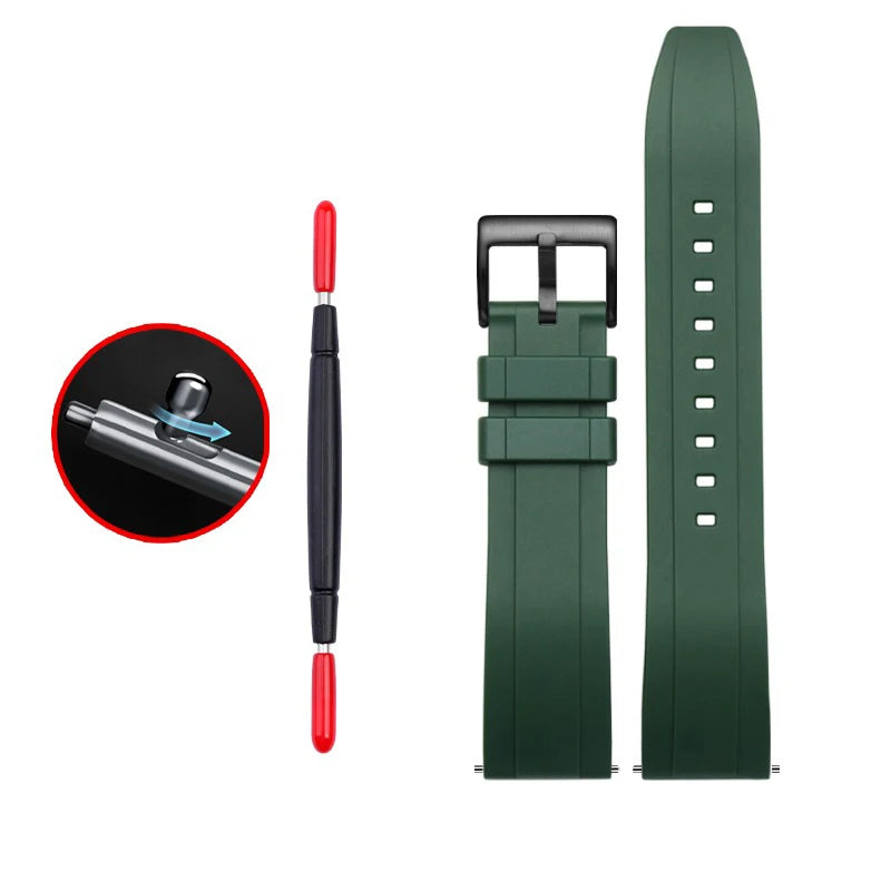 Cinturini per orologi in gomma verde premium – Sport – Disponibili varie texture – 1 pezzo