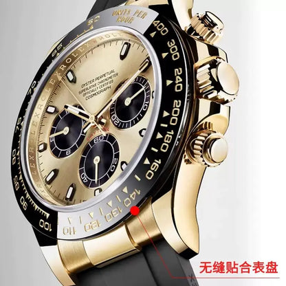 Accessori per orologi Rolex Daytona Black Green Water Ghost Log, interfaccia curva, maglie di finitura in acciaio inossidabile massiccio argento, 20mm 21mm