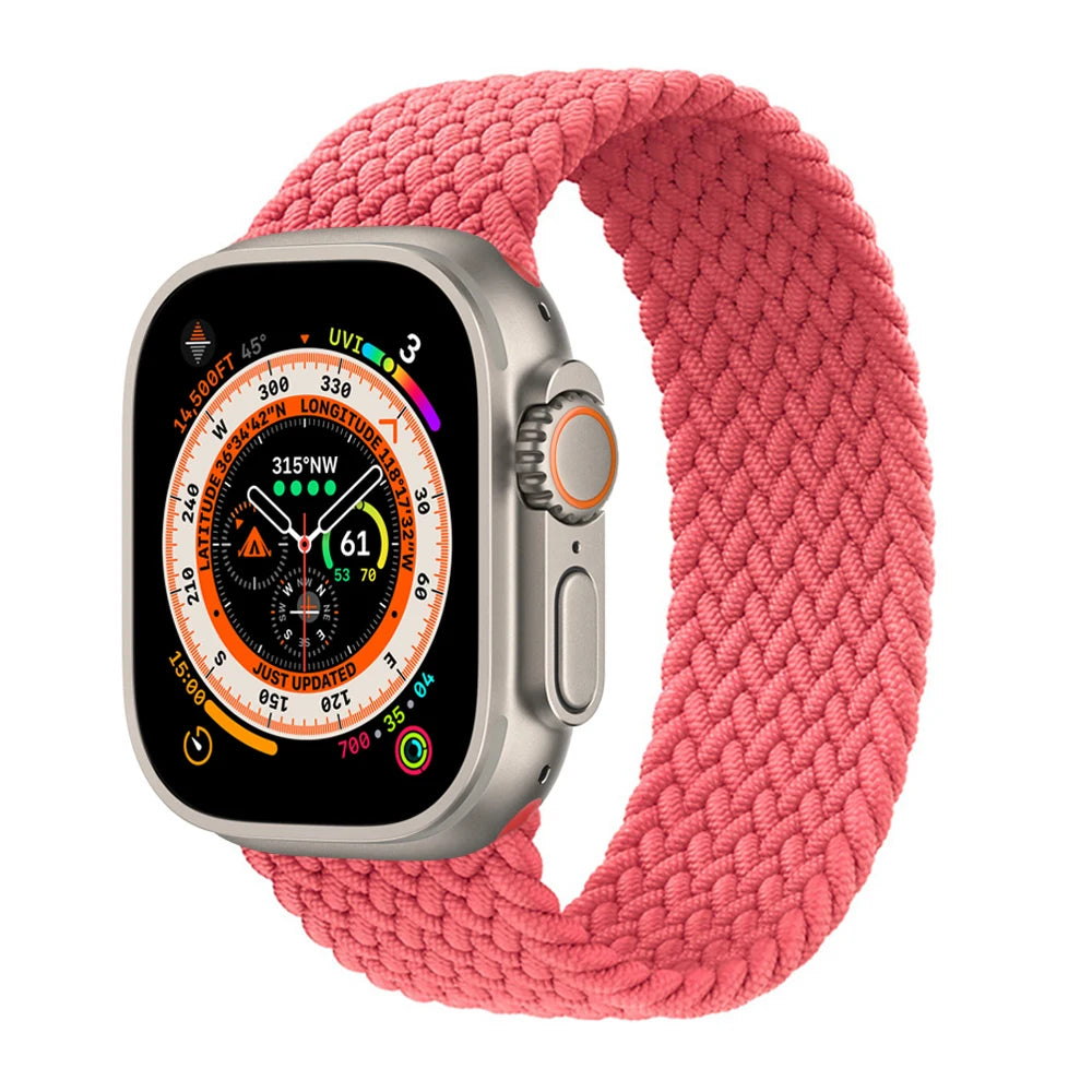 Bracelet tressé Solo Loop pour Apple Watch, 46mm 44mm 40mm 45mm 41mm 42mm, Correa, iWatch Series 11 10 9 SE 8 7 6 5 4 3