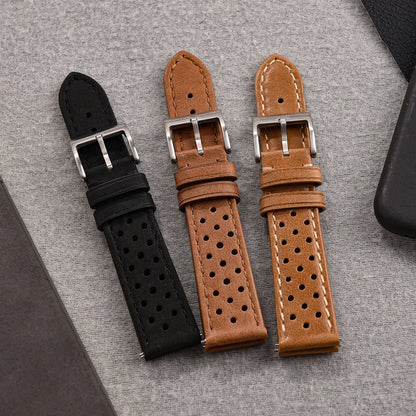 Universal Rally Leather Watch Strap - Quick Release