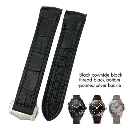 Bracelet de montre en caoutchouc et Nylon, 19mm 20mm 21mm 22mm, adapté à Omega Seamaster Diver 300 Planet Ocean 600M Seiko Orange