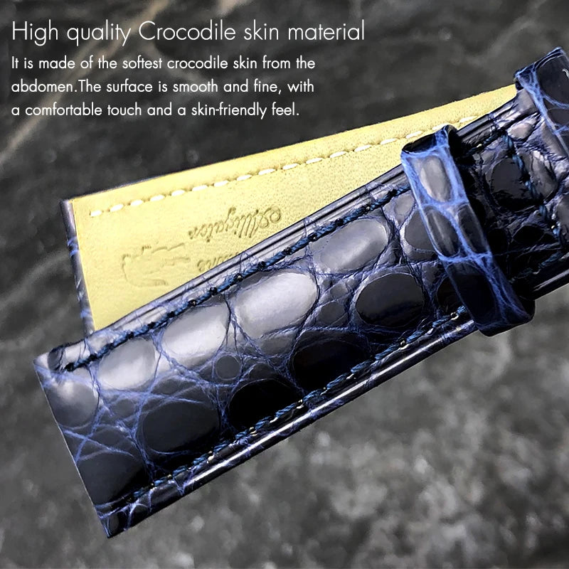 Luxurious Crocodile Leather Watch Strap, 20mm 19mm 21mm 22mm, for Patek Philippe 5227 5146 5147, American Alligator Watch Band