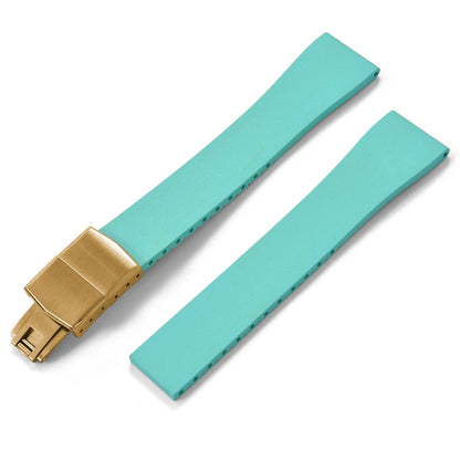 Nouveau bracelet de montre CTS FKM boucle en or papillon à dégagement rapide 16mm 18mm 19mm 20mm 21mm 22mm bracelets de montre en caoutchouc CTS pour couper à la taille