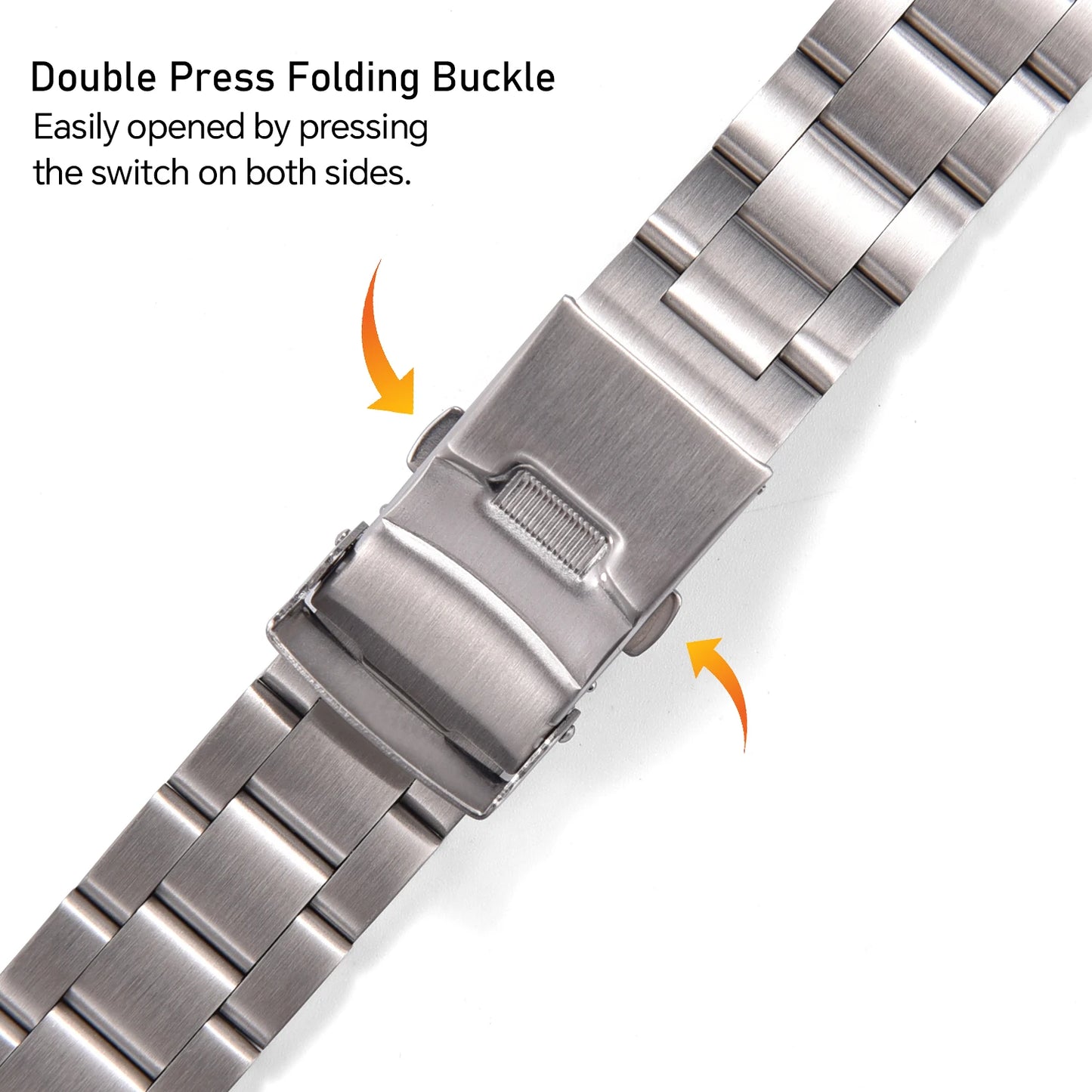 Luxury Stainless Steel Watch Band, 18mm 20mm 22mm, Three-Link Steel Bracelet, Quick Release, Straight End, for Rolex