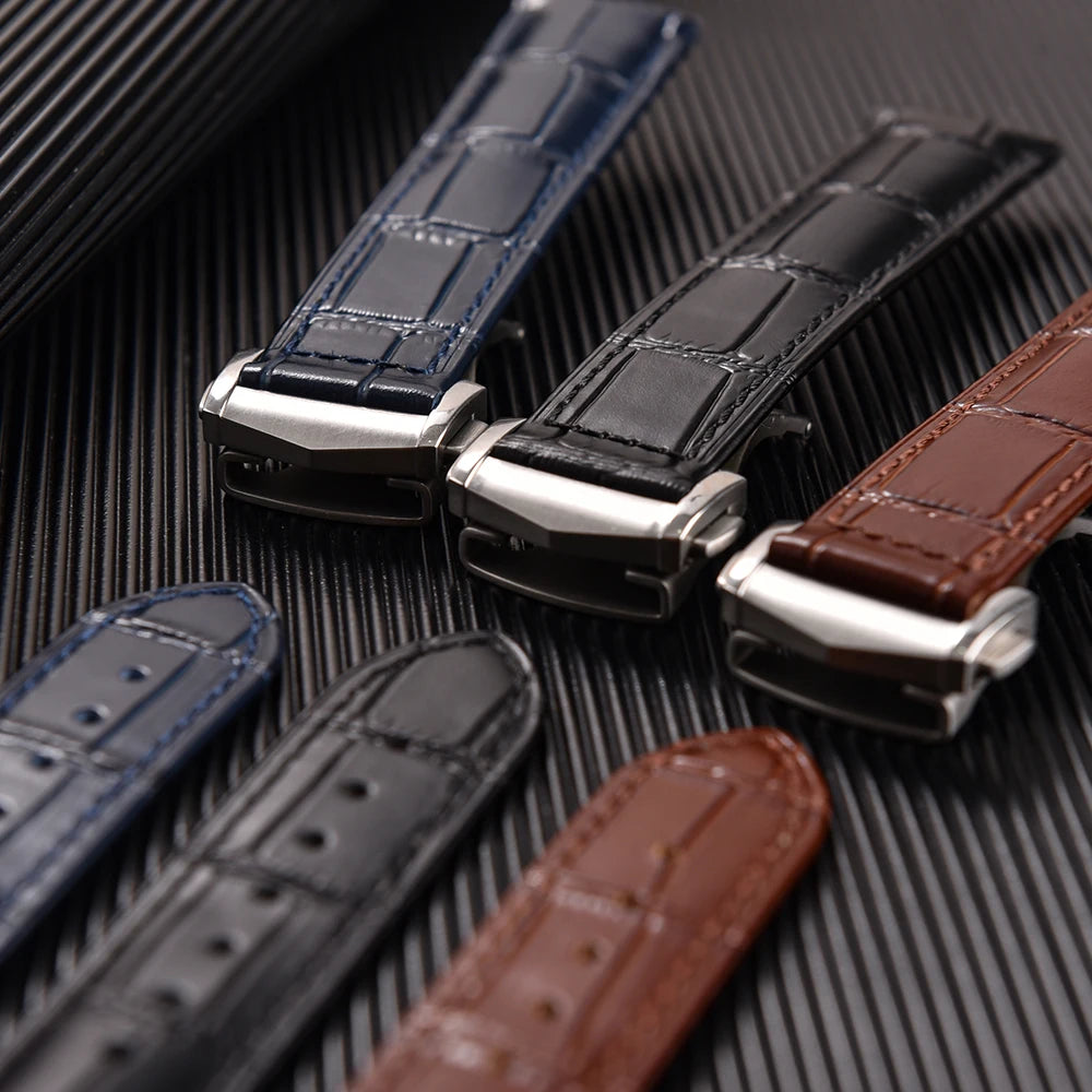 Bracelet en cuir d'origine pour montre Omega Speed Seamaster, 19mm, 20mm, 21mm, 22mm, fermoir déployant, bracelet en cuir à dégagement rapide en bambou pour hommes