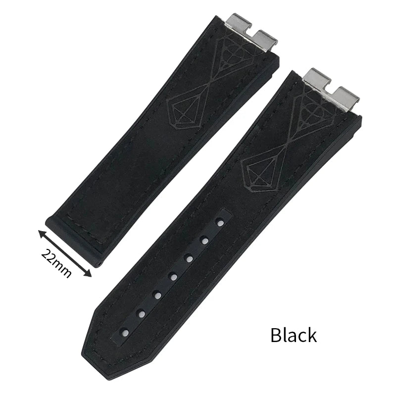 Cinturino per orologio in vera pelle di alta qualità a sgancio rapido da 27 mm per Hublot Big Bang 411, cinturino in pelle bovina con fibbia deployante da uomo