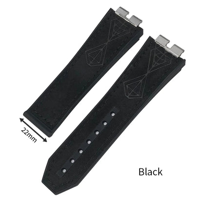 Cinturino per orologio in vera pelle di alta qualità a sgancio rapido da 27 mm per Hublot Big Bang 411, cinturino in pelle bovina con fibbia deployante da uomo