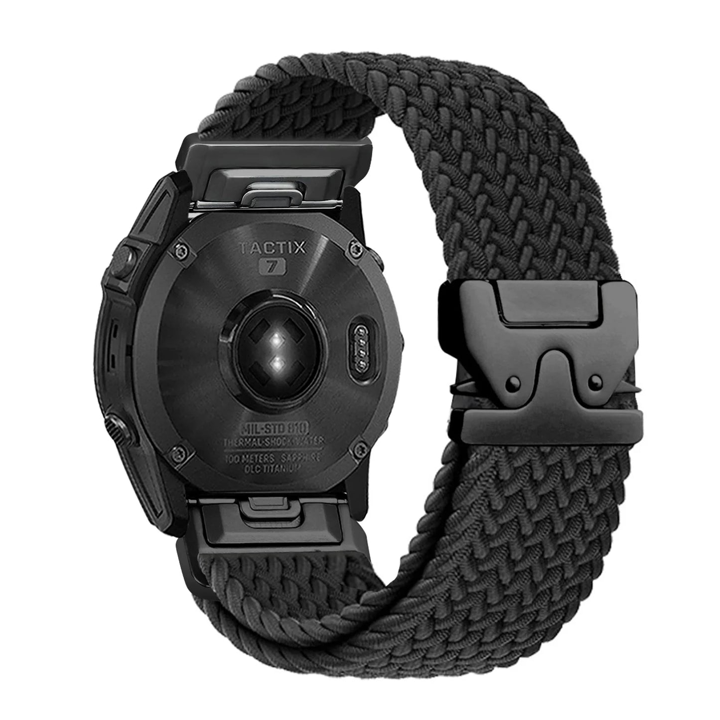 Cinturino per orologio elastico in nylon QuickFit 20/22/26 mm per Garmin Fenix 8/7/6/5 Forerunner 965/955/945 Instinct Tactix