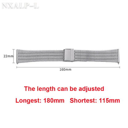 Thin and breathable stainless steel watch bands, 20mm 22mm, for women and men, metal, quick-release, for Huawei watches