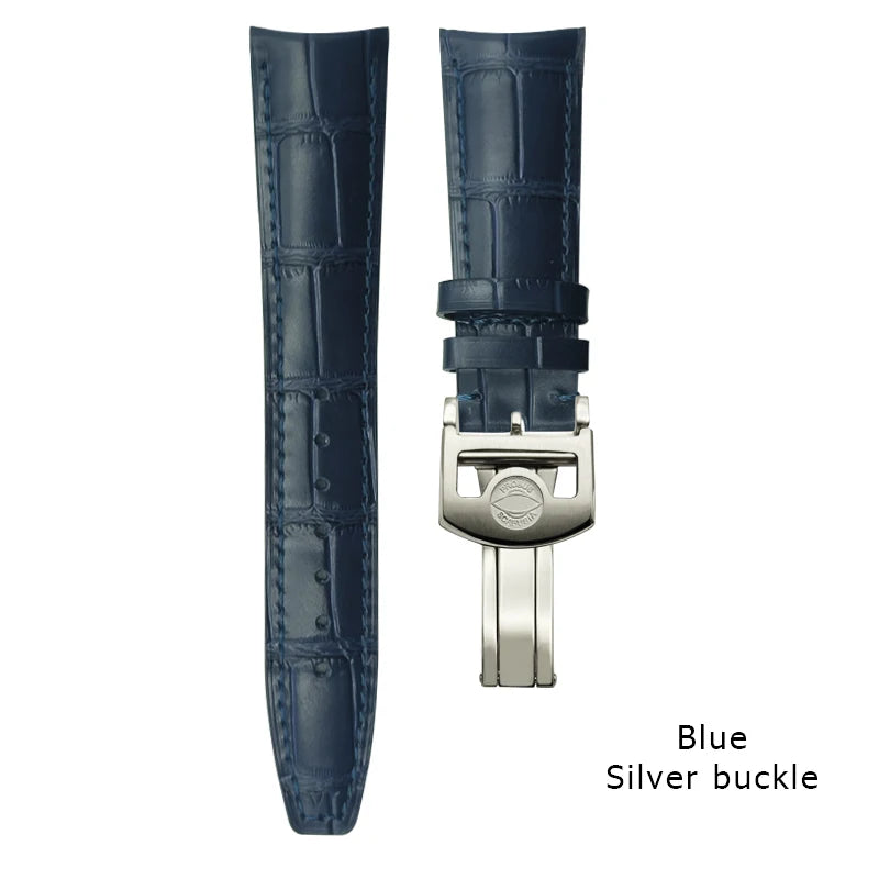 Curved end watch strap for IWC PILOT Portugieser Portofino 20mm 21mm 22mm genuine calfskin watchband high quality cowhide strap