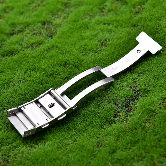 Boucle de montre 18/20/22mm, en acier inoxydable 316L massif, boucle de sécurité pliable, double poussoir, fermoir de montre réglable extensible pour Seiko