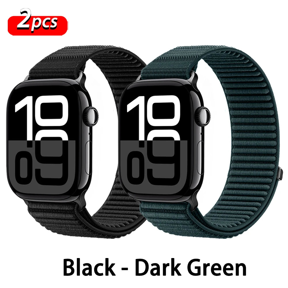 Correa deportiva de nailon con hebilla para Apple Watch de 46 mm 44 mm 40 mm 42 mm 45 mm 41 mm, correa para iWatch serie 11 SE 10 9 8 7 Ultra 3