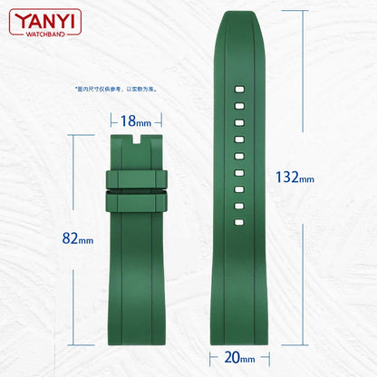 Extended Rubber Watch Strap for Watches, Waterproof Band, Quick Release Bar, Rolex JEAN, Seiko, Tissot, Huawei, 20mm, 22mm