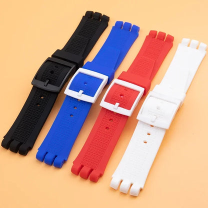 High Quality Soft Silicone Rubber Watch Band Accessories, Colorful, for Swatch 24x22mm Strap, for IRONY SCUBA 200 Belt Buckle