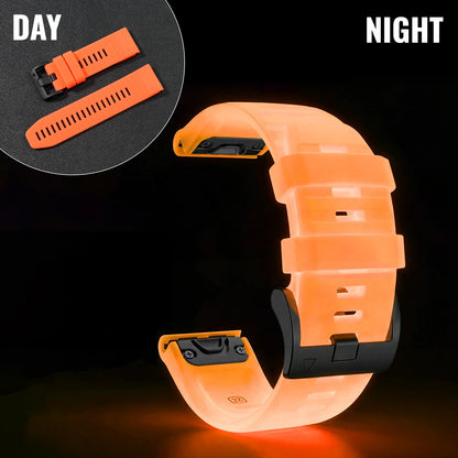 Cinturino per orologio in silicone luminoso Quick Fit 22 26 mm per Garmin Fenix 6 6X 7 7X 5 5X Plus Epix Pro Enduro 3 Forerunner 970 965 Fenix8