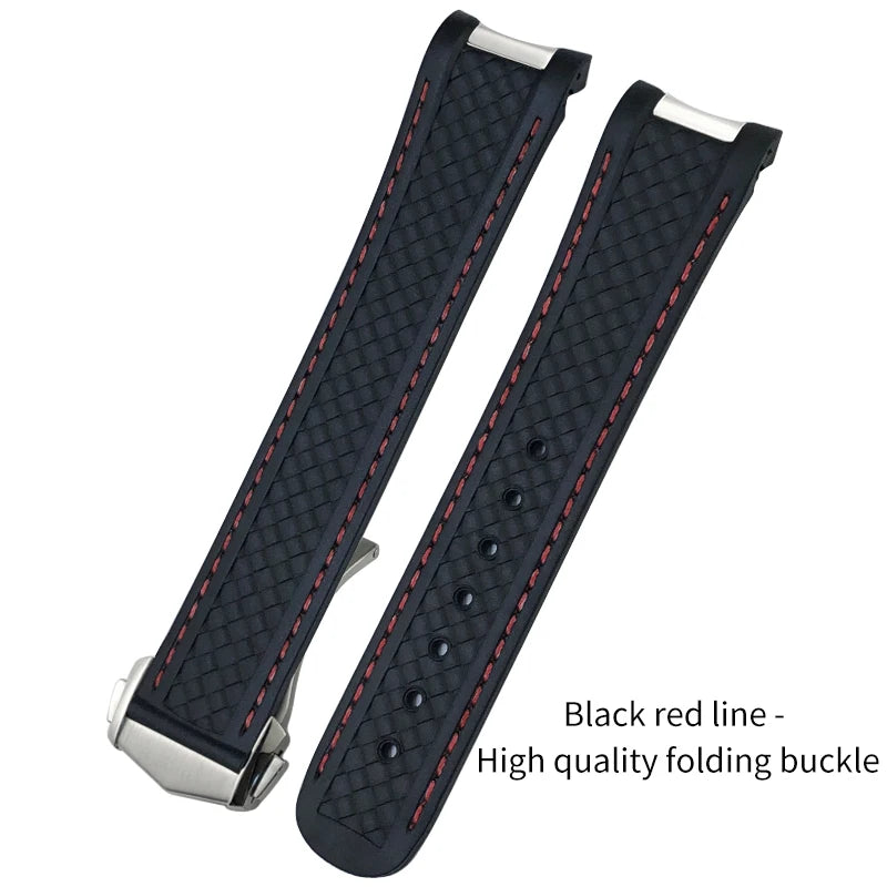 Bracelet de montre en caoutchouc fluoré FKM coloré de qualité supérieure, 19mm, 20mm, 21mm, pour Omega Seamaster 300 Aqua Terra AT150, bracelet de montre souple, outil