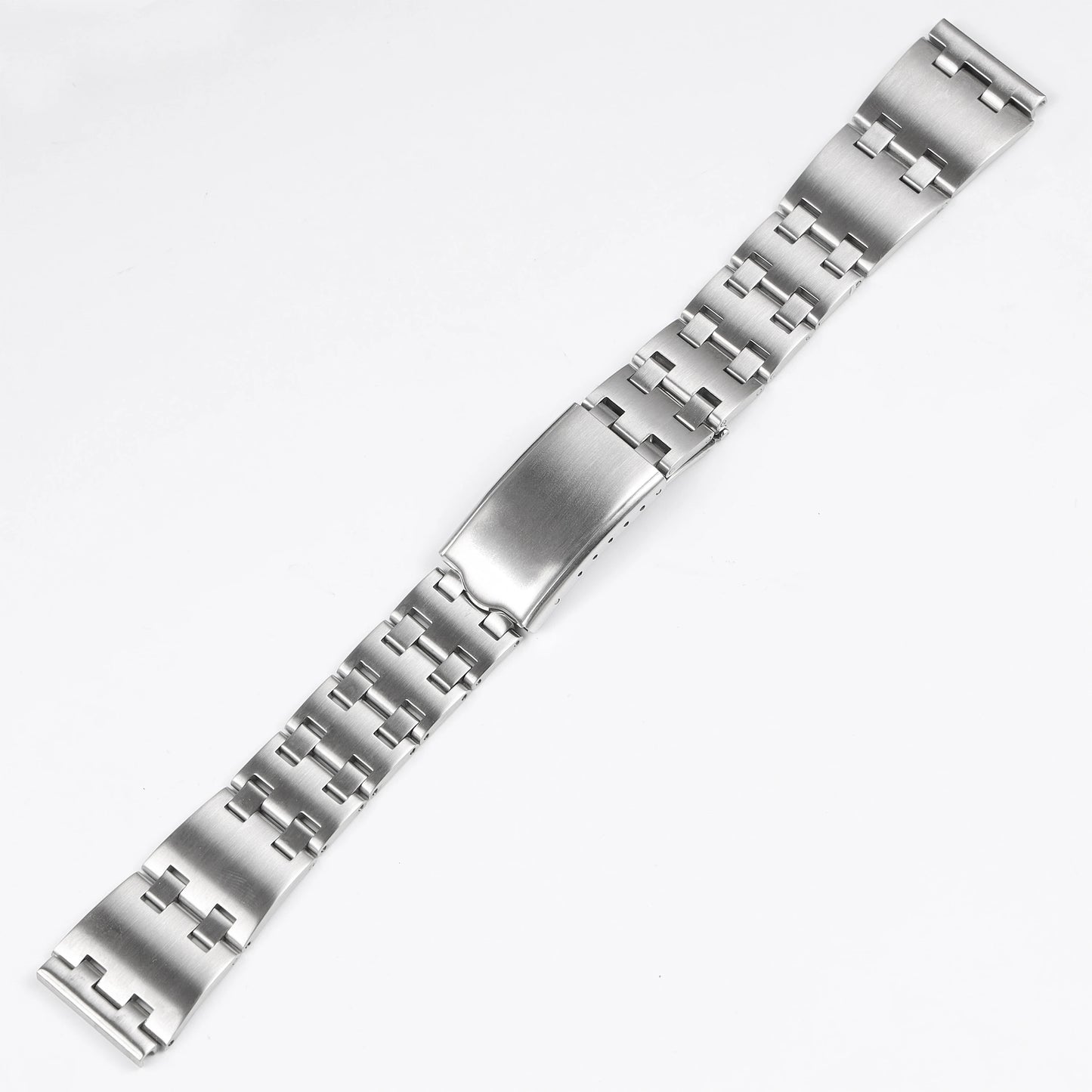 Cinturino per orologio vintage in acciaio inossidabile spazzolato color argento 19*21mm, bracciale in metallo per SEIKO Bell Matic 4006-6002