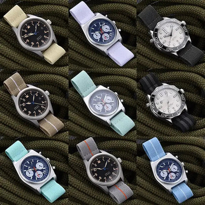 High Quality Parachute Elastic Nylon Watch Straps Quick Release 18/19/20/21/22mm Watch Bands Smartwatch Fabric Unisex Straps